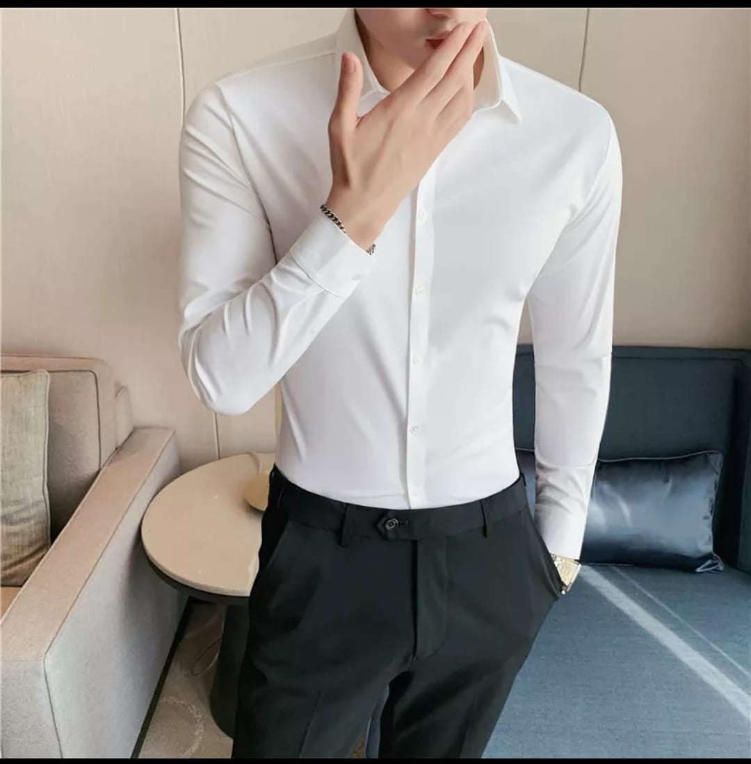 Camisa Elástica Slim Fit