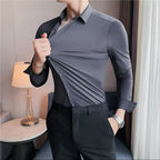 Camisa Elástica Slim Fit